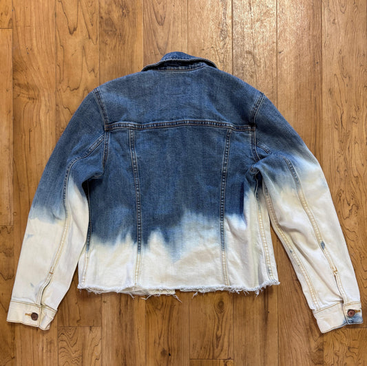 Desert Fade Raw-Hem Cropped Denim Jacket